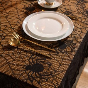 Halloween <b>Tablecloth</b> 137x182 Cm Spider Web Skull Design Polyester <b>Rectangle</b> Novelty Table Decoration - Product Image 3