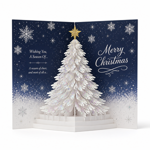 Tarjeta de felicitación navideña 3D con diseño de árbol de Navidad, tarjeta de papel de Feliz Navidad, regalo navideño, recuerdo con sobre. - Product Image 1
