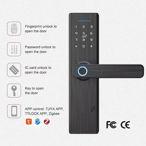 ระบบล็อคประตูอัจฉริยะคุณภาพสูงแบบไร้กุญแจด้วยไบโอเมตริกซ์อิเล็กทรอนิกส์  ปลดล็อคผ่านแอป WeChat และแอป Tuya - Product Image 2