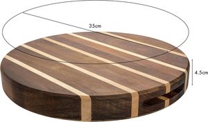 Set di Taglieri Rotondi in Acacia Carbonizzata, Ecologici e Sostenibili con Manico per Tagliare Carne e Verdure - Product Image 2