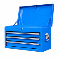 Boîte à outils portable robuste en acier avec couvercle rabattable et 3 tiroirs verrouillables, vente en gros