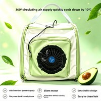 Sac de transport pour animaux de compagnie (chats et chiens) – Ventilateur intégré, respirant, en tissu Oxford, grande capacité, sac à dos bandoulière pour utilisation en voiture