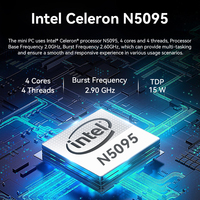 Mini PC 12V Intel N5095 DDR4 RAM M.2 NVME 2 RJ45 Gigabit Ethernet RS232 COM industriel Minipc LINUX Micro ordinateur sans ventilateur