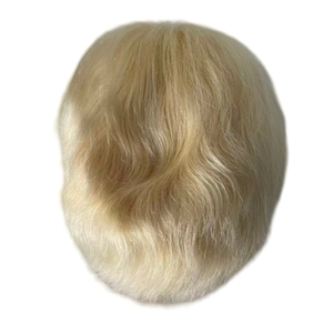Cabello Humano Virgen Brasileño Color <span class=keywords><strong>Rubio</strong></span> # Peluca <span class=keywords><strong>de</strong></span> Encaje Completo Estilo 613 Cut Well para <span class=keywords><strong>Hombre</strong></span> - Product Image 4