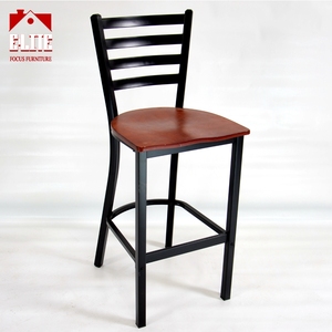 Chaise de bar à manger <span class=keywords><strong>Starbuck</strong></span> High Design avec cadre en métal et siège en bois pour bureau à domicile, hôtel et appartement en vente - Product Image 2