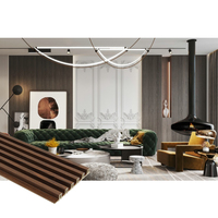 Panneaux muraux WPC à design texturé, revêtement mural intérieur moderne en PVC, panneau mural cannelé, vente en gros
