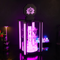 X987-U LED grande roue porte-verre à vin support tasse lueur charge balle tasse support bouteille d'alcool affichage acrylique