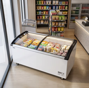 Congélateur vitrine compact commercial 190L pour crèmes glacées, température unique, refroidissement direct, éclairage LED en verre pour magasins de proximité - Product Image 4