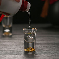 Nouveauté : Verre à shot transparent doré avec logo personnalisé, mini verre à shot