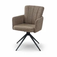 Fauteuil de salle à manger moderne en tissu mélangé matelassé, pivotant et réglable en hauteur, pour la maison, le bureau et la salle de bain (DC-5071)