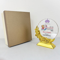 MH-NJ0262 de récompense du trophée de cristal d'événement de roses de résine de bronze d'argent d'or