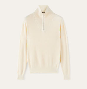 2025 Mùa Thu/Mùa Đông OEM & ODM Tùy Chỉnh Bông Thăng Hoa Xương Sườn Quý Zip-up Cao Cổ Màu Rắn Dài Tay Áo Người Đàn Ông Của Dệt Kim Áo Len - Product Image 2