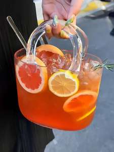 <span class=keywords><strong>M</strong></span>透明玻璃葡萄酒和果汁饮用花瓶创意钱包形设计，长茎，用于酒吧和家庭鸡尾酒会 - Product Image 3