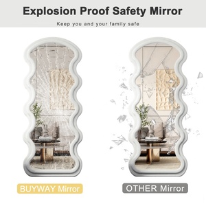 Commercio all'ingrosso OEM ODM Tik Tok specchio in pelle scamosciata per il corpo decorazione per ragazze a figura intera supporto da pavimento specchio da toeletta specchio per onde di moda Espejo - Product Image 5