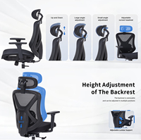 Chaise de bureau ergonomique moderne Ruibao M3 à dossier haut avec support lombaire 3D et maille respirante pivotante pour une longue séance assise