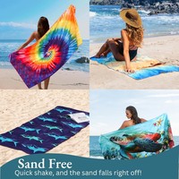 Cloudland Ensemble de serviettes de plage surdimensionnées anti-sable à séchage rapide écologique personnalisé pour les activités de yoga et de plage pour adultes