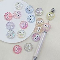 Perles en vrac en acrylique AB irisé de 20 mm, motif œil de monstre, fleur, dessin animé Kawaii, festonnées, pour stylos perlés et bracelets DIY, vente en gros