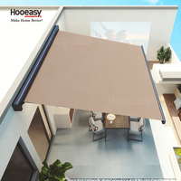 Hooeasy Extérieur Jardin Balcon Patio Toit Électrique Bras Pliant Auvent Cassette Complète Automatique Motorisé Auvents Rétractables