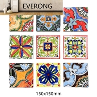 Tuile Rustique Fleur Pièces Matériaux Décoratifs Carreau de Céramique 150x150mm