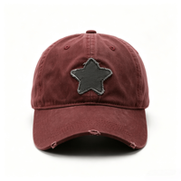 Gorra de Béisbol Vintage de Algodón Lavado con Borde Curvo Desgastado, Logotipo de Parche, Casual, Suave, Protección Solar para Exteriores, para Hombres y Mujeres