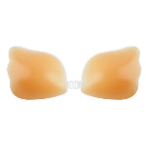 Patch mammaire en gel de silicone <span class=keywords><strong>à</strong></span> boucle frontale avec ailes rétractables, soutien-gorge invisible <span class=keywords><strong>à</strong></span> bonnets ronds en poly, design rembourré sans couture et effet push-up - Product Image 2