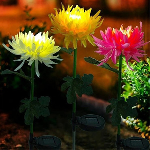 <span class=keywords><strong>Lampe</strong></span> <span class=keywords><strong>solaire</strong></span> LED en forme de fleur de marguerite, piquet d'extérieur, imperméable, alimenté par énergie <span class=keywords><strong>solaire</strong></span>, luminaire décoratif de chrysanthème pour jardin, pelouse, Patio et arrière-cour - Product Image 3