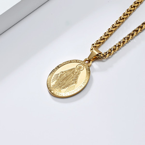 Collana con Ciondolo Medaglia di San Michele e San Giuda Placcata in Oro 18K, Gioielli Religiosi Cattolici per Uomini e Donne - Product Image 5