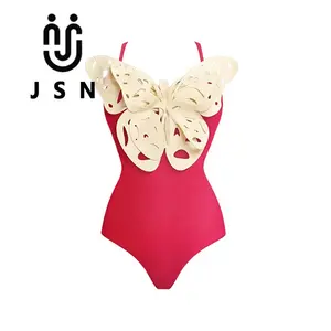 JSN 2023 New brand bikini monokini swimming suit embroidered butterfly one piece swimwear for hot girls