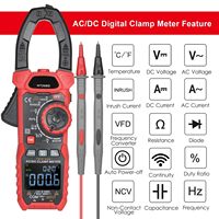 HT208D Multimeter Clamp Meter Digital AC Terlaris dengan True RMS 6000 Counts dan Jangkauan 36mm