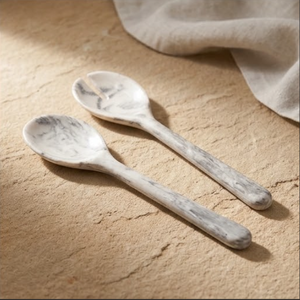 RESIN SERVING SPOON-WHITE-Luxury Gold Flatware <b>Set</b> Small Ice <b>Cream</b> Spoons Dessert Cutlery <b>Set</b> for Restaurant & Cafe. - Product Image 2