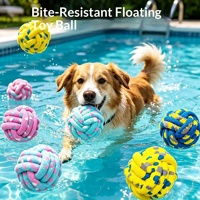 Jouet interactif ETPU Popcorn élastique en forme de boule solide pour chiens et chats, en laine, résistant aux morsures, pour soulager l'ennui