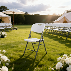 Vente directe d'usine, <span class=keywords><strong>chaise</strong></span> pliante en plastique blanc pour la logistique d'événements - Product Image 4