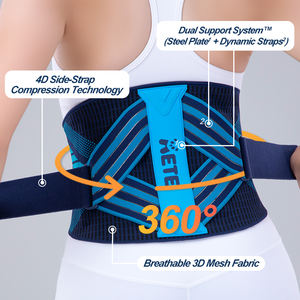 دعامة رياضية متقدمة مع قضيب دعم وضمادة ضاغطة لرفع الأثقال والتدريب المتقاطع ومحبي الكمبيوتر المكتبي - Product Image 3