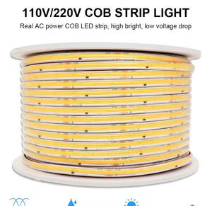 Bande <span class=keywords><strong>LED</strong></span> COB 10W/m Flexible Haute Densité Lumière Uniforme CRI 90+ Largeur 8mm <span class=keywords><strong>Ruban</strong></span> <span class=keywords><strong>LED</strong></span> 296 <span class=keywords><strong>LED</strong></span> Bande <span class=keywords><strong>LED</strong></span> 110V <span class=keywords><strong>220V</strong></span> pour Décoration Intérieure - Product Image 3