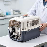 Grand transporteur d'animaux approuvé par les compagnies aériennes, niche extérieure pour chien avec roues et bols pour la nourriture