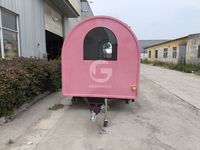 Mini camion de restauration mobile rond équipé d'une machine à hamburgers, à glaces, à toasts et à boissons, remorque alimentaire pour entreprise personnelle