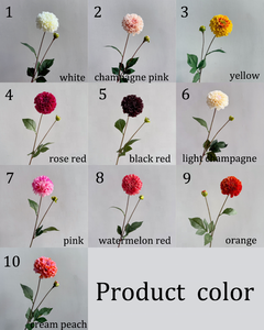 Meilleures ventes - Faux dahlias - Fleurs en soie au toucher réaliste avec revêtement en latex - 2 têtes <span class=keywords><strong>de</strong></span> fleurs <span class=keywords><strong>de</strong></span> dahlias artificielles pour la décoration <span class=keywords><strong>de</strong></span> la maison, des mariages et des événements - Product Image 3