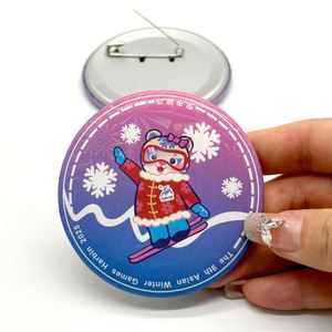 Badges en métal OEM d'usine, épingles rondes vierges imprimées, logo personnalisé pour cadeaux promotionnels - Product Image 2