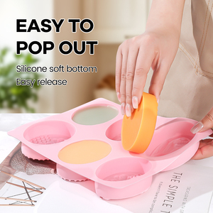 MUYULINS factory 6-cavity oval rectangular honeycomb maker LFGB platinum non-stick BPA-free <b>silicone</b> soap mold - Product Image 2