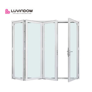 Luvindow fabbrica personalizzato Frameless Bi-fold muro divisorio in vetro panoramico interno porta scorrevole a fisarmonica pieghevole su misura - Product Image 4