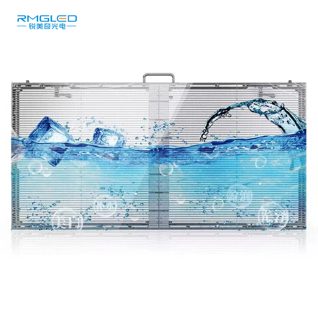 RMGLED High Brightness Advertising Stage Background Transparent Glass LED Display Screen 7.8mm Indoor Transparent Led Display