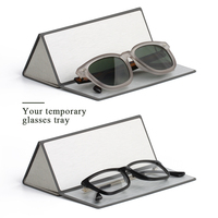Étui à lunettes pliable triangulaire fait à la main en alliage métallique givré mat PU Boîte à lunettes Personnalisation du logo Étui à lunettes de soleil