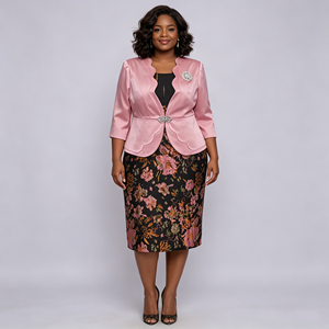 Ensemble deux pièces formel turc de qualité supérieure 5XL pour femmes grandes tailles – Tenue de mariage et de cérémonie - Product Image 3