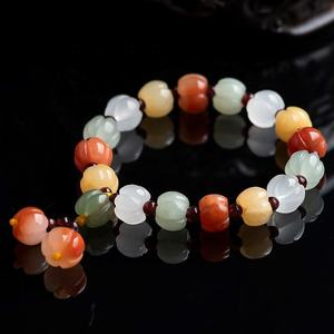 Pulsera de Topacio Natural y Jade Calabaza, Estilo Antiguo, para Restaurar la Personalidad, Venta al por Mayor SL21 - Product Image 2