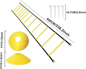 Agility <b>Ladder</b> & Speed Cones Training Set for Exercise Workout Equipment to Increase Quick Footwork - Product Image 2