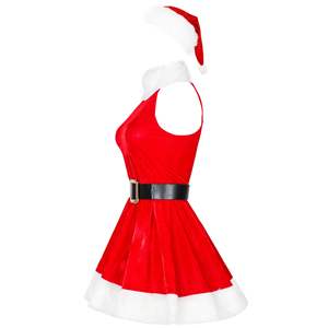 <span class=keywords><strong>Traje</strong></span> rojo bonito de Papá <span class=keywords><strong>Noel</strong></span> para mujer, fiesta de Navidad, disfraz clásico de Navidad para señora Claus para adulto - Product Image 3