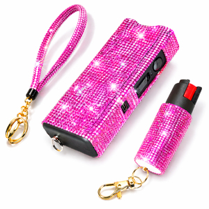 Wholesale 800 type Bling Rainbow Self Defense Spray Keychain with <b>LED</b> <b>Flashlight</b> and Wrist Strap for Women - Product Image 2