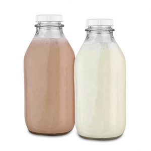 Bouteille à lait en verre carrée de 1 l, avec couvercle anti-empeigne blanc, pot de lait de 32Oz, pour boisson, bouteille en verre avec couvercle pour lait d'avoine, 30 ml - Product Image 5