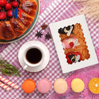 Boîte d'emballage de mini beignet plat pliant imprimé de conception personnalisée de haute qualité avec logo