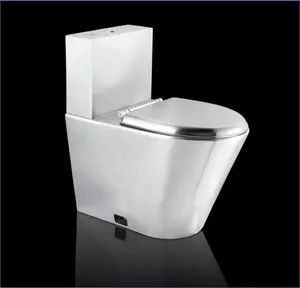 Toilet For Bathrooms Sanitary Ware CE Dual Flush Wash Down P Trap Floor Mounted Wc Commode High Security Grade Stainless Steel Toilet Bowl